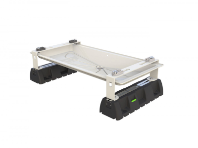 Suport de podea Infinity cu tava de scurgere 1050x400 Blue River și 2 baze din cauciuc Extreme - SCD500106