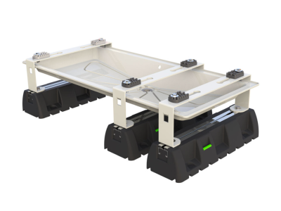 Suport de podea Infinity cu tavă de scurgere 1050x400 Blue River și 3 baze din cauciuc Extreme - SCD500224