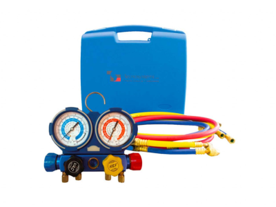 Kit stație manometrică cu 4 ieșiri si protecție din cauciuc + 3 tuburi R32-R410-R22 - TSC200017